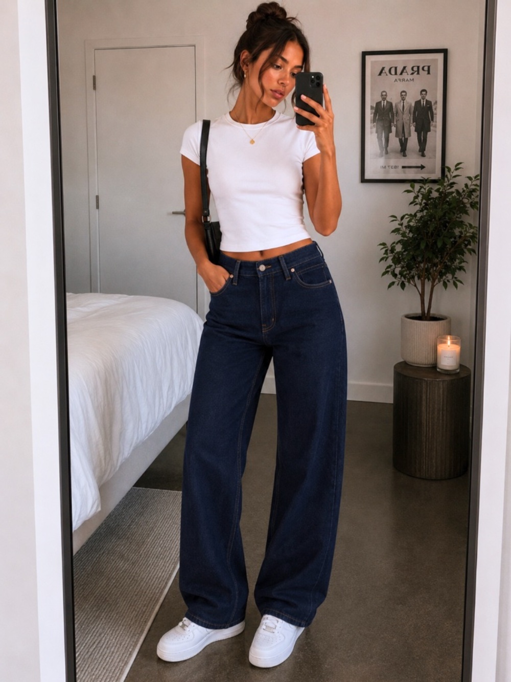 Levi’s Premium Baggy Dad Jeans 28 Dark Wash Wide Leg High Rise $110